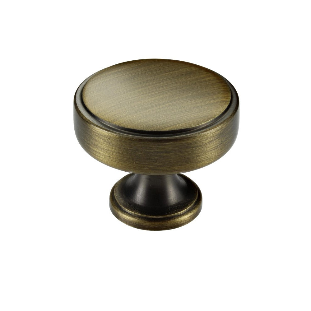 Calgary Cabinet Knob in Antique Brass - 35mm