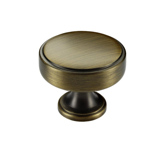 Calgary Cabinet Knob in Antique Brass - 35mm
