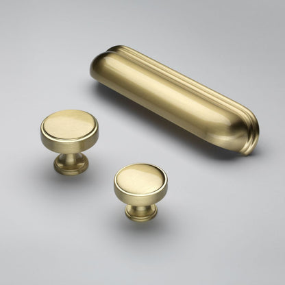 Calgary Brushed Satin Brass Cabinet Knob - 40mm