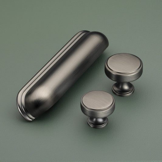 Calgary Gunmetal Grey Cabinet Cup Handles & Knobs