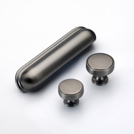 Calgary Cabinet Knob in Brushed Iron - 35mm