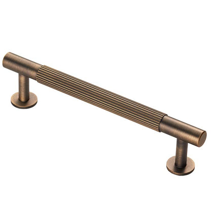 Lines Antique Brass Reeded T Bar Cabinet Handles