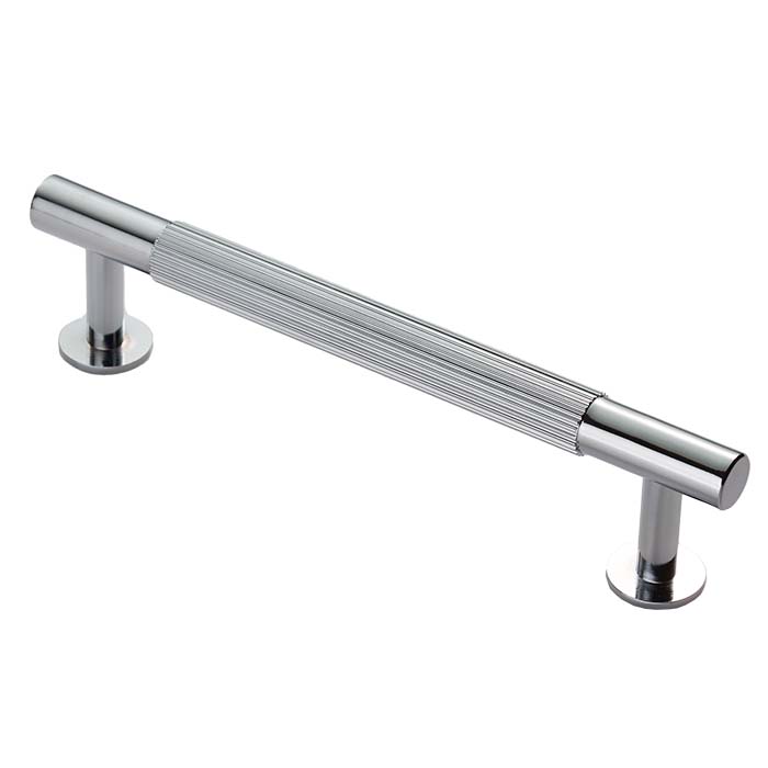 Lines Polished Chrome Reeded T Bar Cabinet Handles