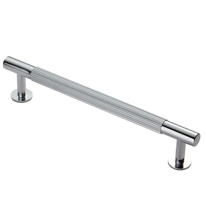 Lines Polished Chrome Reeded T Bar Cabinet Handles