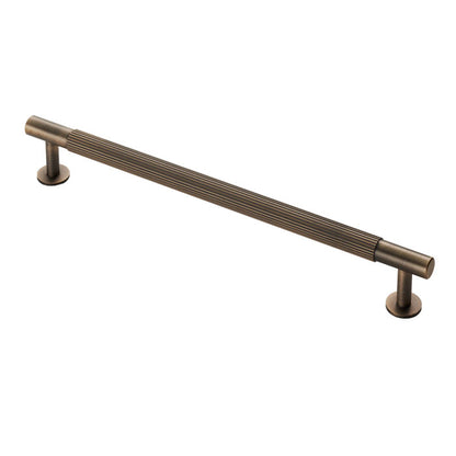 Lines Antique Brass Reeded T Bar Cabinet Handles
