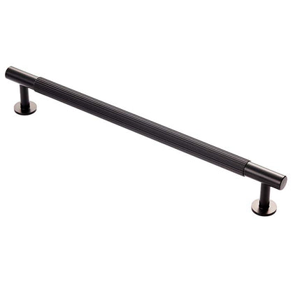 Lines Matt Black Reeded T Bar Cabinet Handles