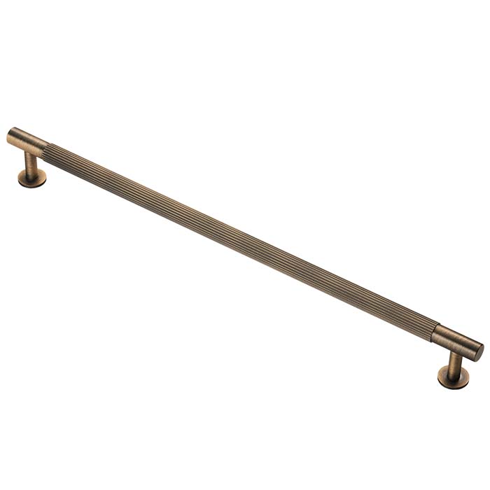 Lines Antique Brass Reeded T Bar Cabinet Handles