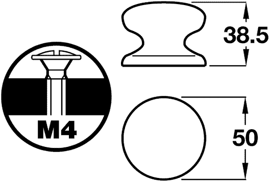 50mm Black Ceramic Door Knob