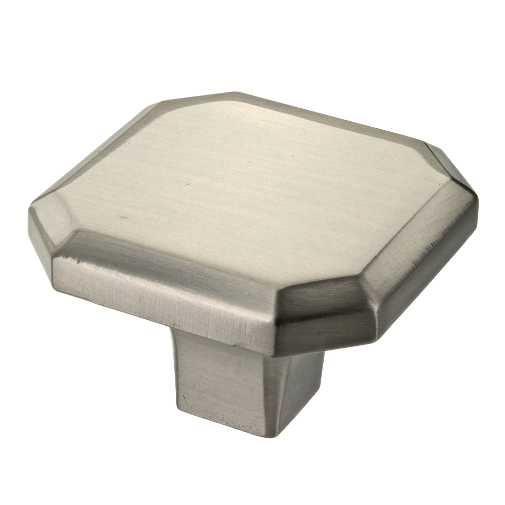 Corbusier Brushed Satin Nickel Square Cabinet Knob - 34mm