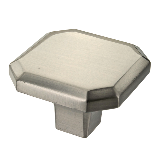 Corbusier Brushed Satin Nickel Square Cabinet Knob - 34mm