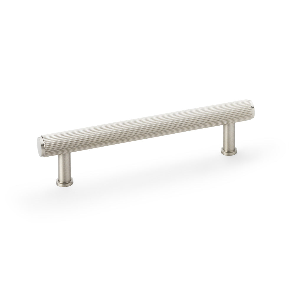 Crispin 128mm Satin Nickel Reeded T Bar Cabinet Pull Handles