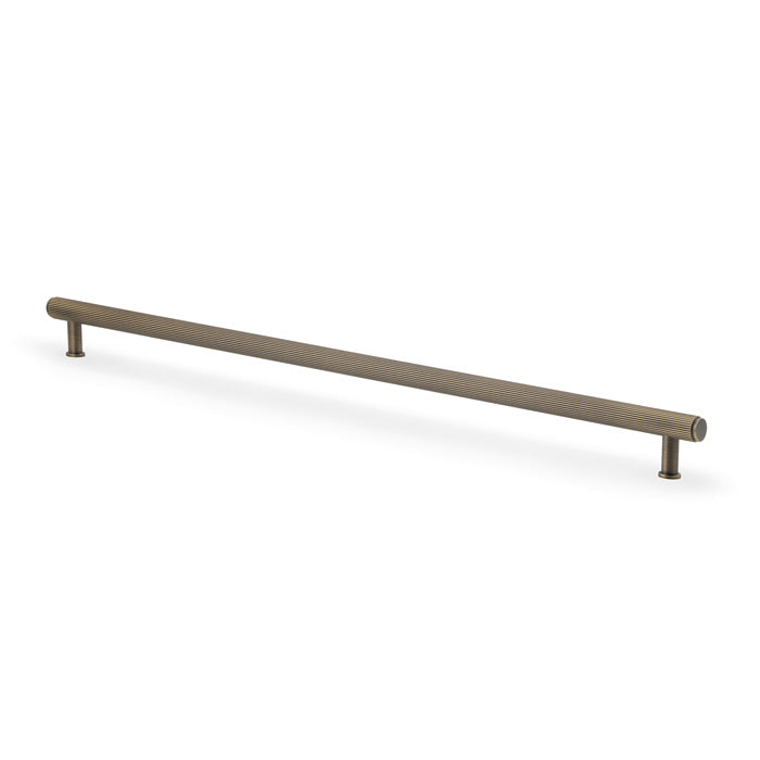 Crispin 448mm Antique Brass Reeded Cabinet T Bar Handle