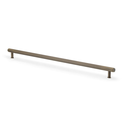 Crispin 448mm Antique Brass Reeded Cabinet T Bar Handle