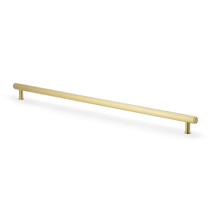 Crispin 448mm Satin Brass PVD Reeded Cabinet T Bar Handle