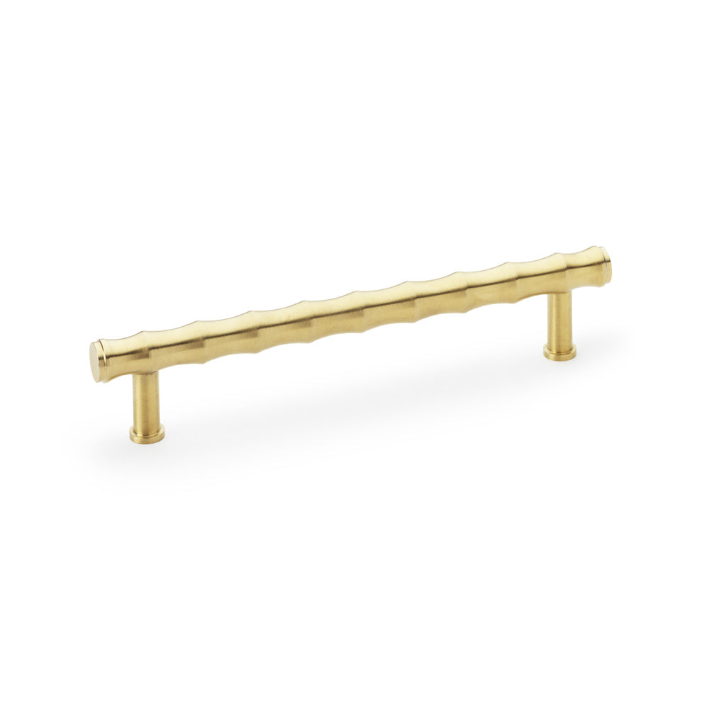 Crispin Satin Brass Bamboo T Bar Cabinet Handles - 160mm Centres