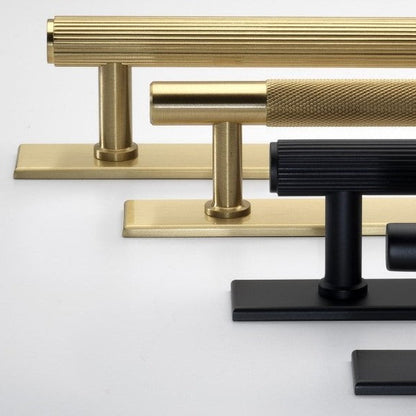Crofts & Assinder Cabinet Handle Backplate Range In Brushed Brass And Matt Black