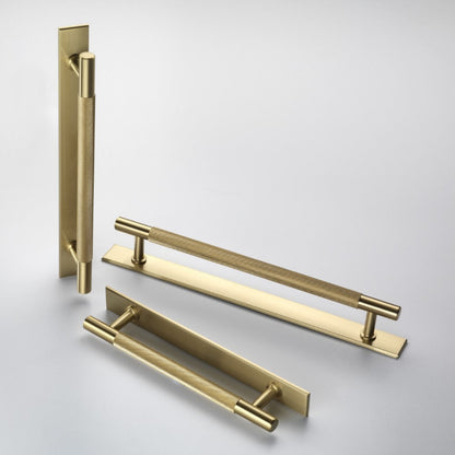 Crofts & Assinder Cabinet Bar Handle Backplates In Brushed Satin Brass