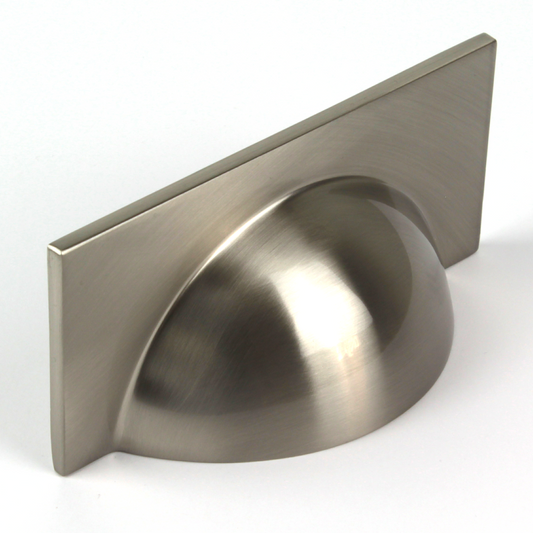 Crofts & Assinder Monmouth Rectangular Brushed Satin Nickel Cup Handle On Square Backplate