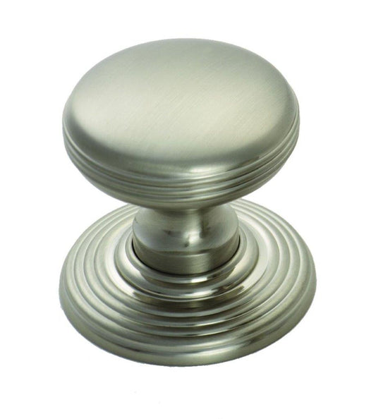 Delamain Satin Nickel Ringed Knob - 28mm
