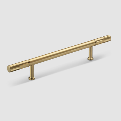 Crofts & Assinder Fenchurch cabinet bar handle in Brushed Satin Brass, 160mm centres