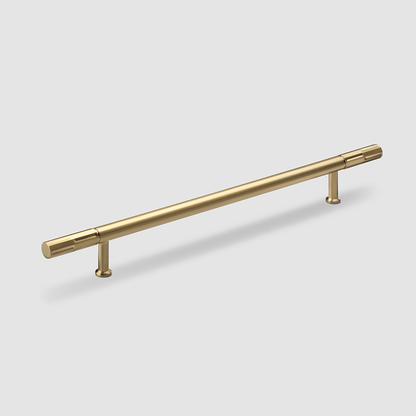 Crofts & Assinder Fenchurch cabinet bar handle in Brushed Satin Brass, 256mm centres