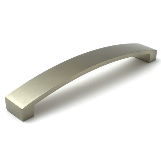 Fingertip design Curva Satin Nickel Kitchen Cabinet Bow Handles With  160mm Centres