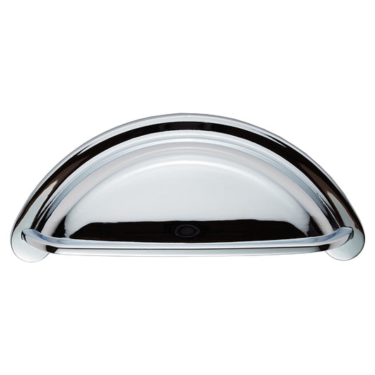Fingertip Design Cottage Cup Handles In Polished Chrome With 76mm Centres