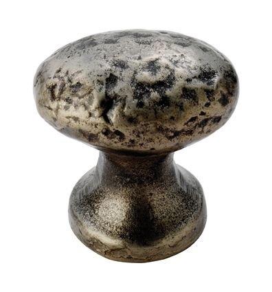 Hammered Pewter Finish Oval Cabinet Knob