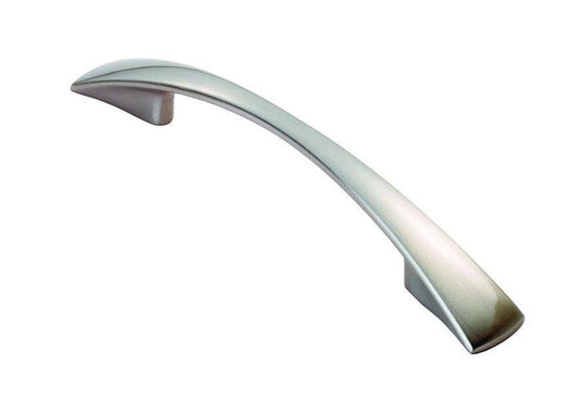 Satin Nickel Waisted Bow Cabinet Handle - 96mm Centres