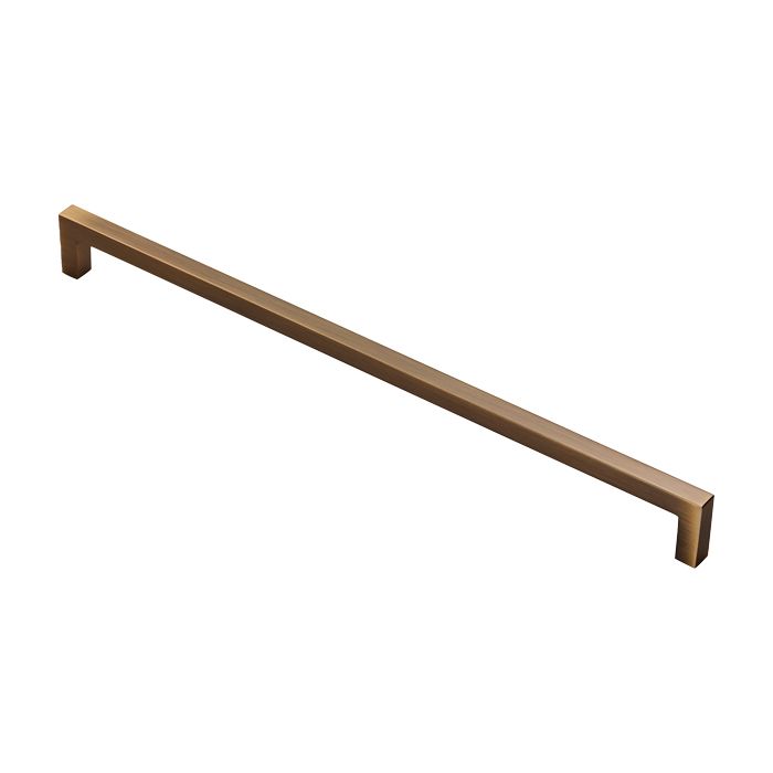 Antique Brass Square Cabinet Bar Handle - 320mm Centres