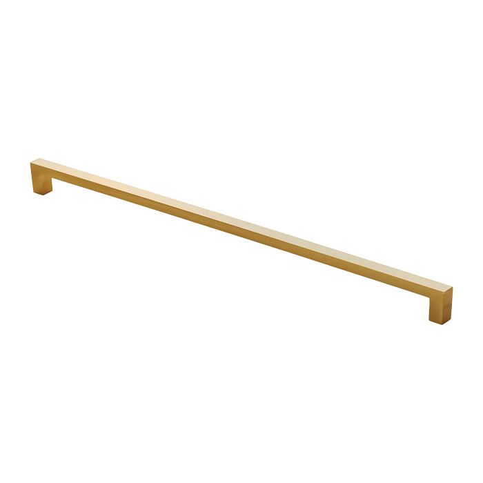 Satin Brass Square Cabinet Bar Handle - 320mm Centres