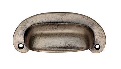 Pewter Finish Oval Plate Cup Handle | 85mm Centres