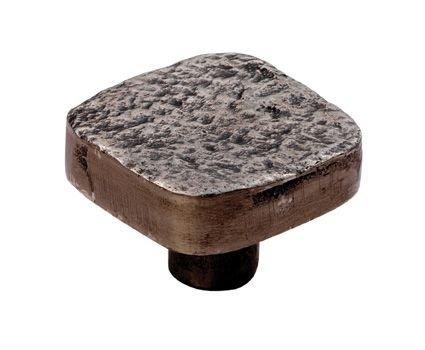Pewter Finish Dimpled Square Cabinet Knob - 34mm