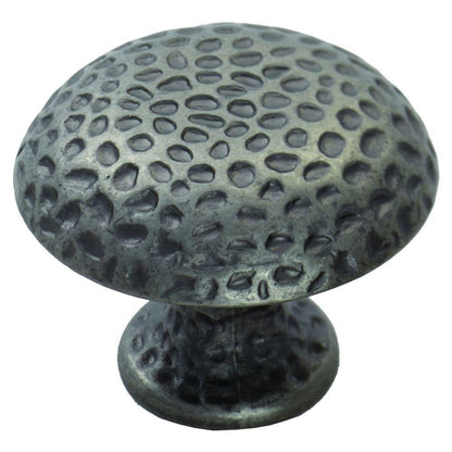 Hammered Pewter Finish Cabinet Knob - 38mm