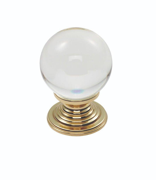 Clear Ball Knob 32mm - Clear Translucent Brass