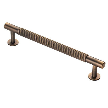 Lines Antique Brass Reeded T Bar Cabinet Handles
