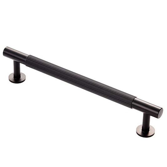 Matt Black Lines Reeded T Bar Cabinet Handles
