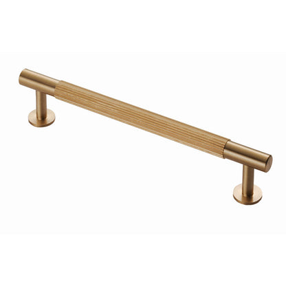 Lines Satin Brass Reeded T Bar Cabinet Handles