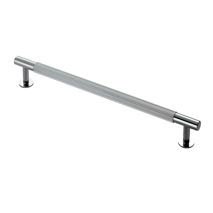 Lines Polished Chrome Reeded T Bar Cabinet Handles