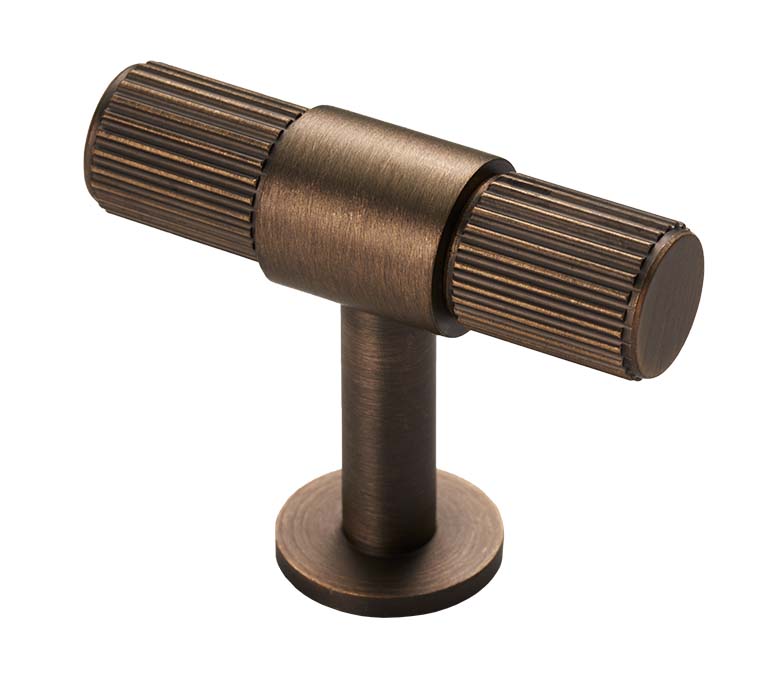 Lines Reeded T Bar Cabinet Knobs