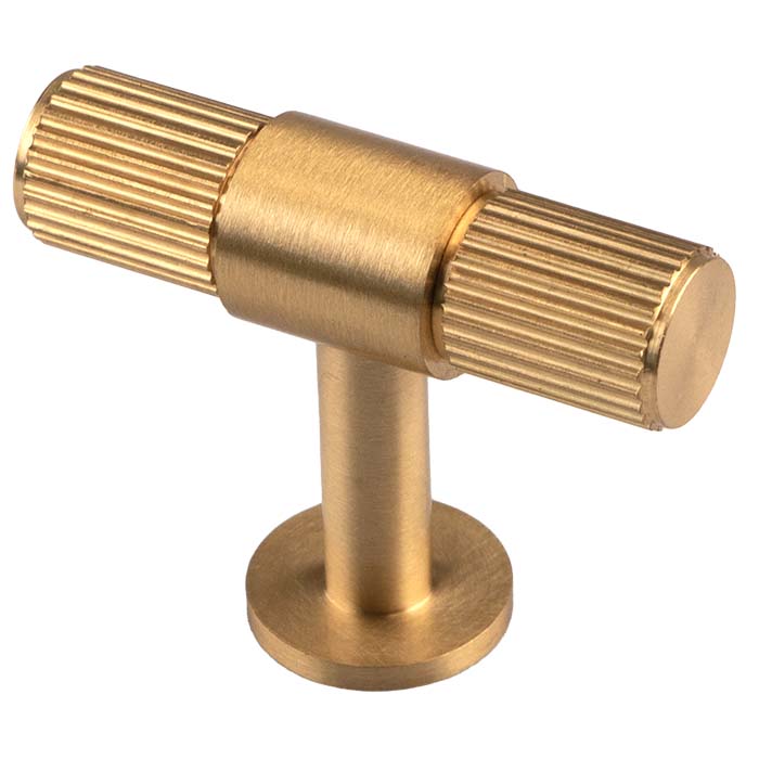Lines Reeded T Bar Cabinet Knobs