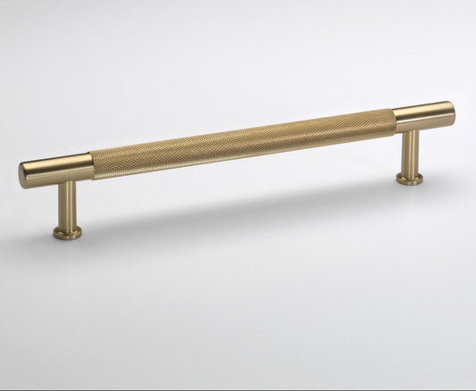 Henley Brushed Satin Brass Knurled Cabinet Bar Handles