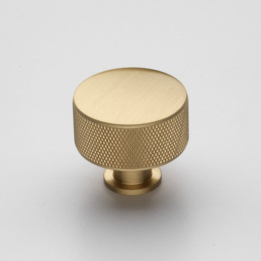 Henley Brushed Satin Brass Knurled Cabinet Knobs