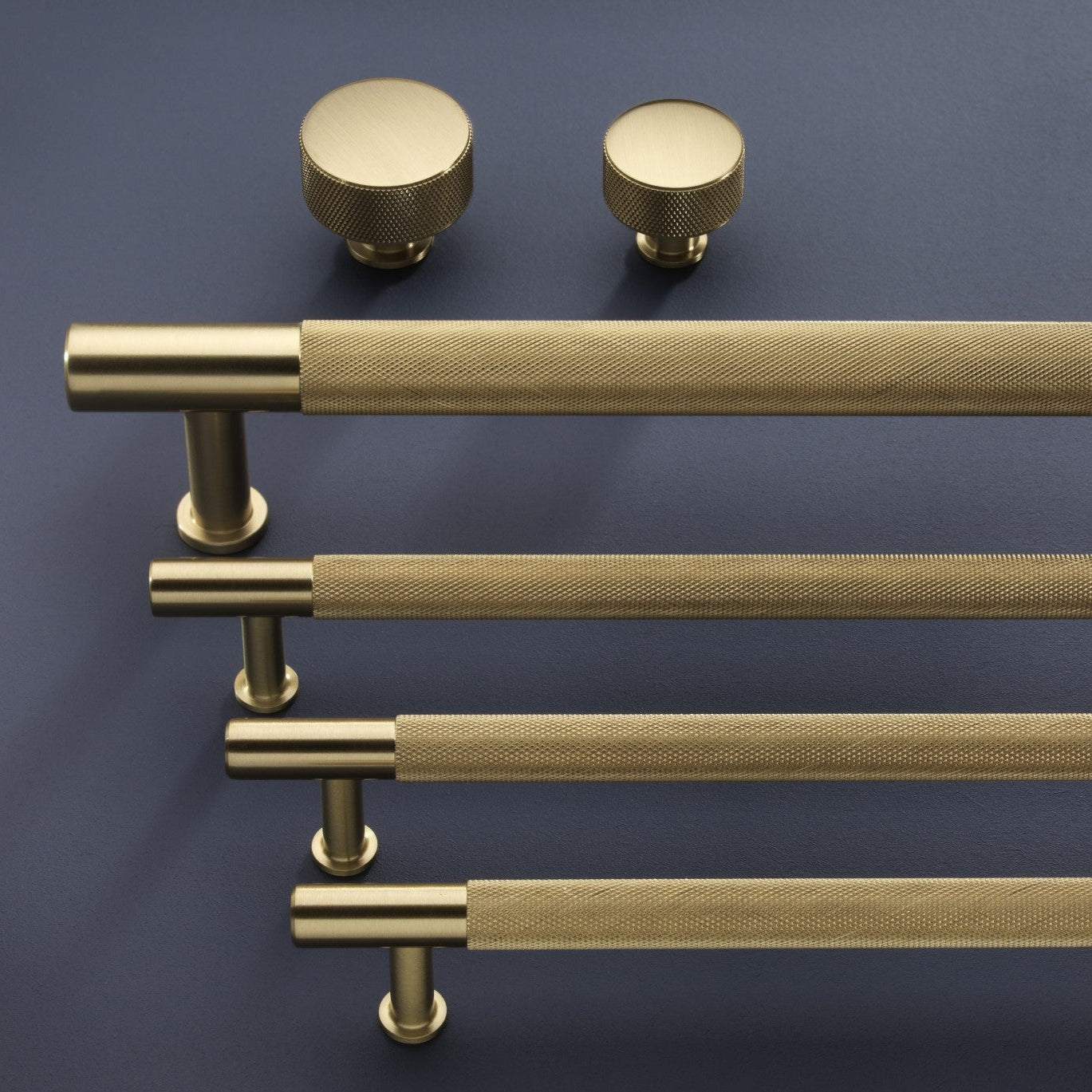 Henley Brass Knurled Cabinet Handles and Knobs