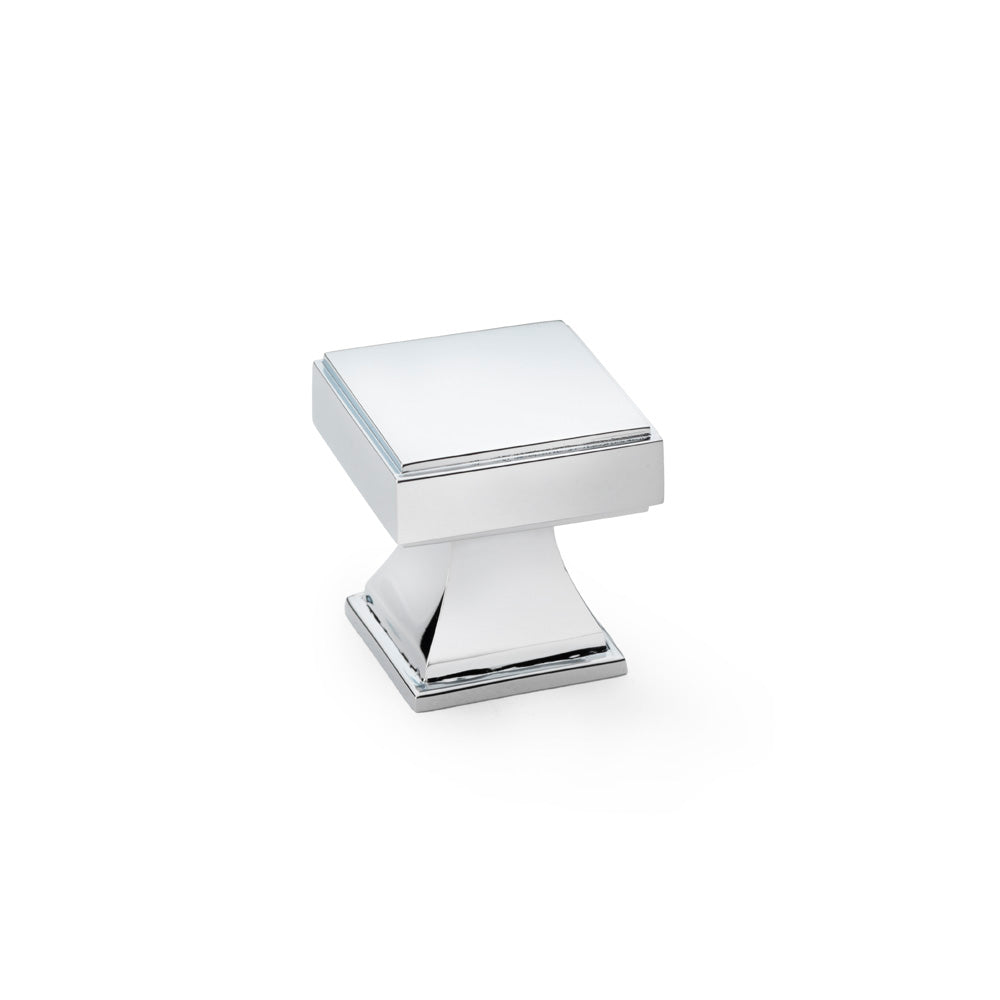 Jesper polished chrome square cabinet knob - 30mm