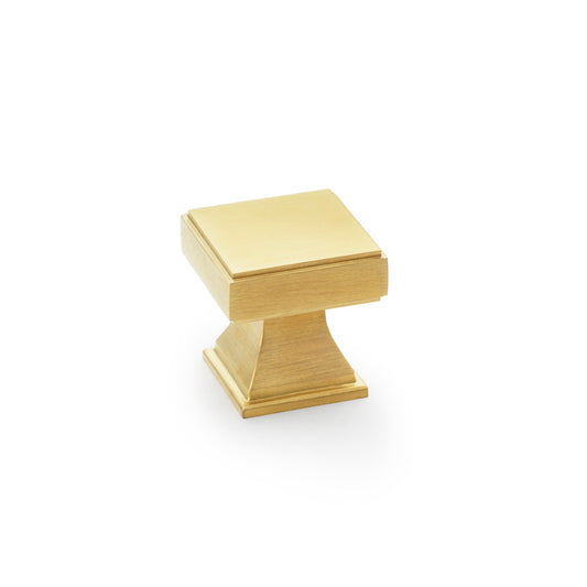 Jesper Satin Brass 30mm Square Cabinet Door Knobs