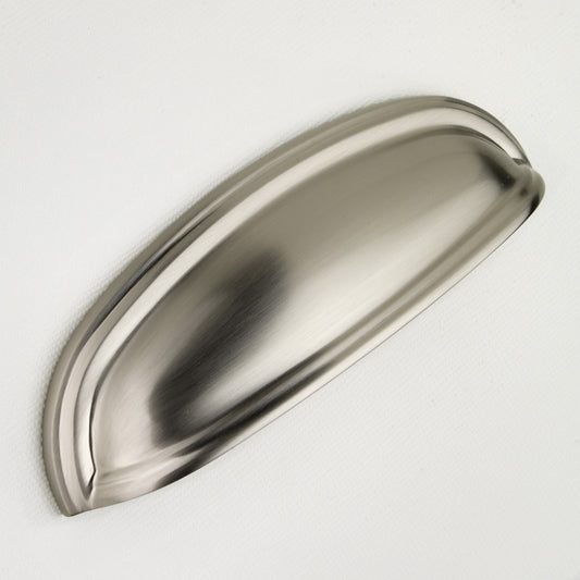 Knightsbridge Solid Brass Cabinet Cup Handle in Brushed Satin Nickel Finish
