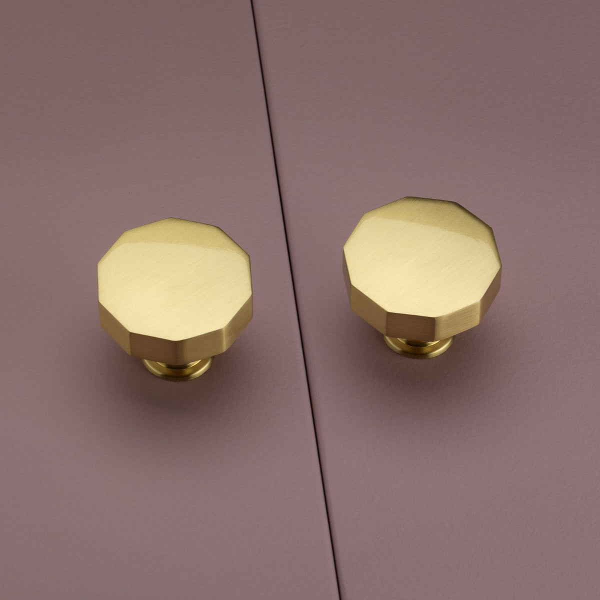 Leamington brushed satin brass cabinet knob - 35mm