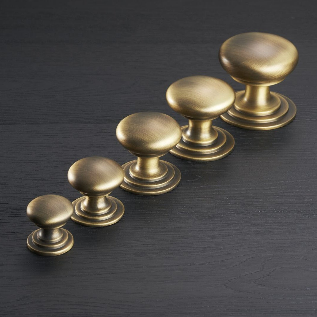 Victorian antique brass cabinet knob range