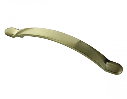 Monmouth Brushed Satin Brass Cabinet Bow Handle - 128mm Centres